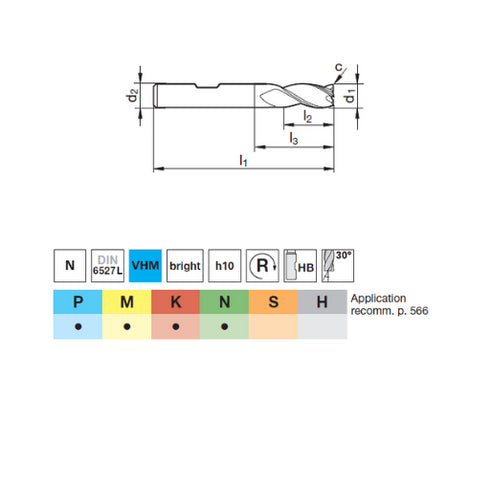Carbide End Mill 3F Uncoated 74523 Details